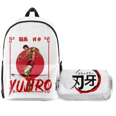 2022 Japan Anime Yujiro Baki Hanma Backpack Children Boys Girls Cartoon Schoolbag Pencil Case Teens Students 1 - Baki Merch