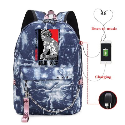 Unisex Anime Backpack Travel Baki The Grappler Teen Shoulders Bag Cartoon Grapple Laptop Backpack Anime Baki - Baki Merch